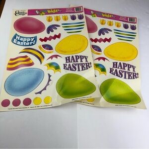 1997 SET OF 2 Easter Egg Window Clings Classic Clings Clings for Kids NEW
